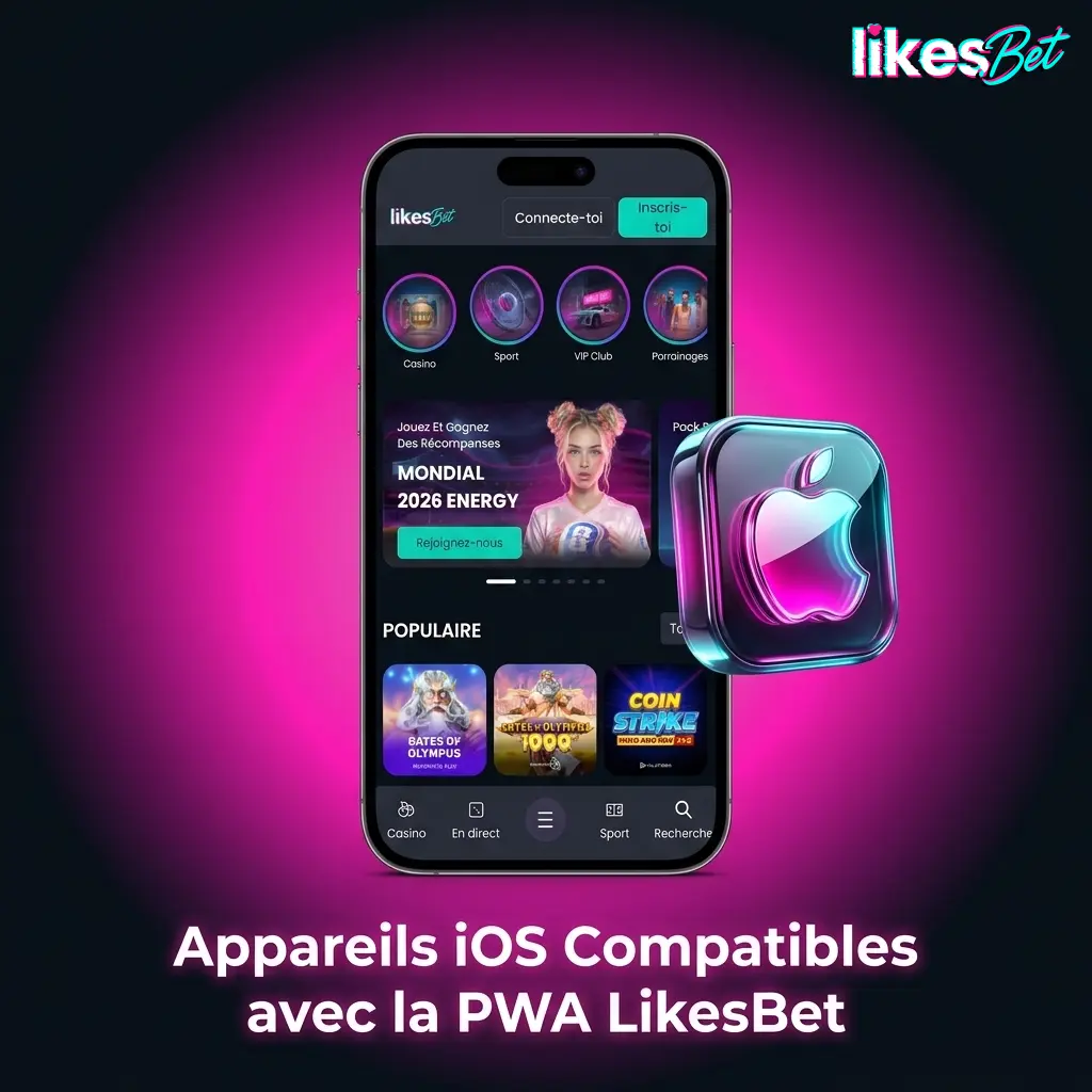 Appareils Apple iOS compatibles avec la PWA LikesBet : iPhones, iPads et iPod Touch récents