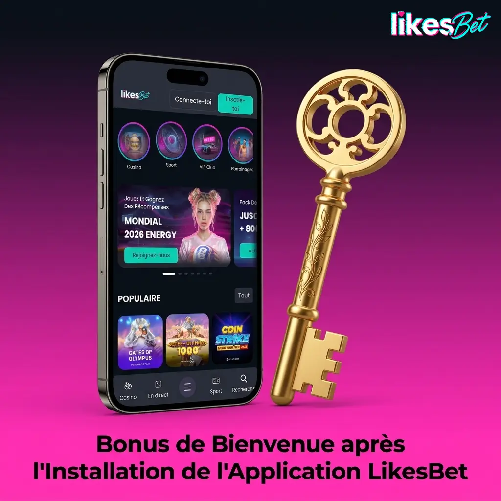 Bonus de bienvenue LikesBet sur l'application mobile : jusqu'à 10 000 EUR et 800 tours gratuits