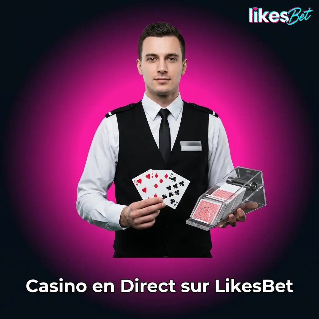 Casino en direct LikesBet avec croupiers professionnels en vidéo HD pour roulette, blackjack et baccarat