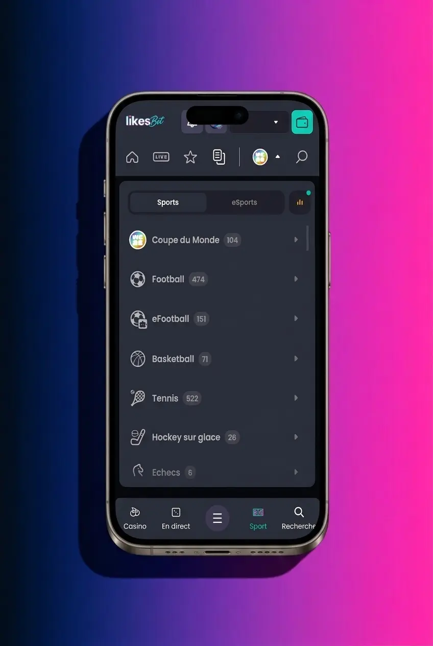 Placer un pari sur l'application mobile LikesBet en quelques étapes simples via la PWA