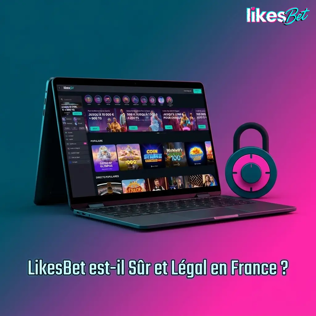 Logo LikesBet avec symboles de sécurité SSL, licence et protection RGPD pour joueurs français